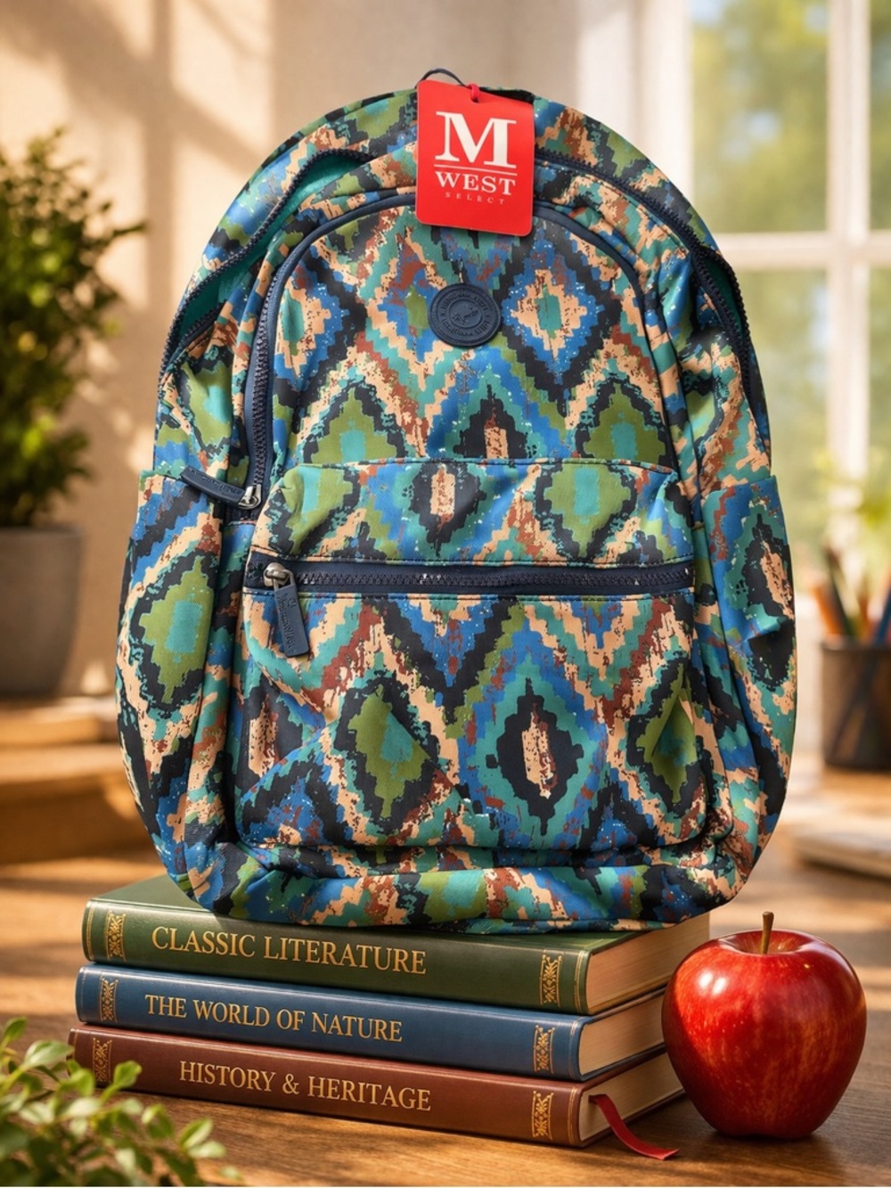 Green Multi-Pattern Men's Backpack